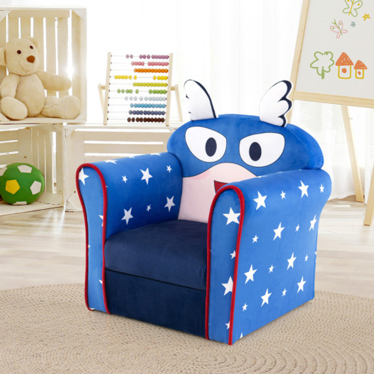 Original Kids Sofa With Armrest And Thick Cushion-Blue HY10204BL