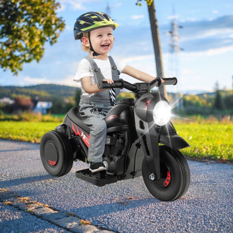 6V Kids Electric Ride On Motorcycle With Bubble Maker And Music-Black TQ10165US-DK