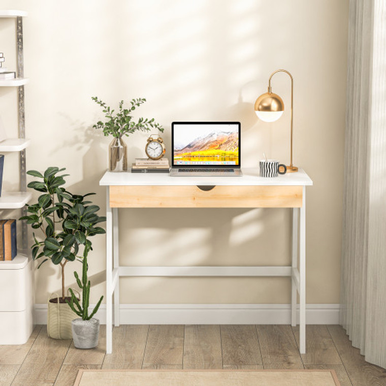 Wooden Computer Desk With Drawer For Home Office CB10556