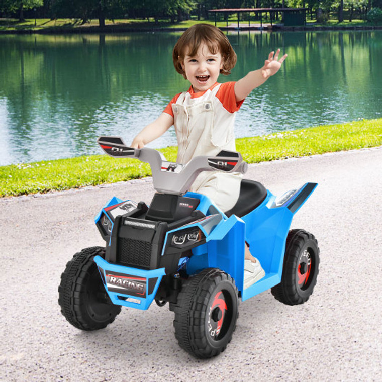 Kids Ride On Atv 4 Wheeler Quad Toy Car With Direction Control-Blue TQ10174US-NY