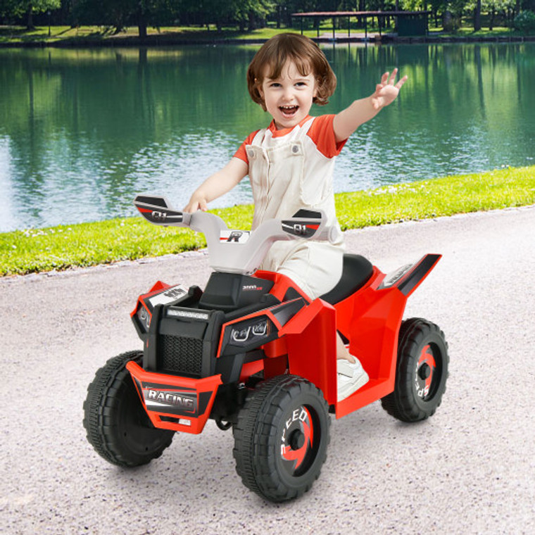 Kids Ride On Atv 4 Wheeler Quad Toy Car With Direction Control-Red TQ10174US-RE