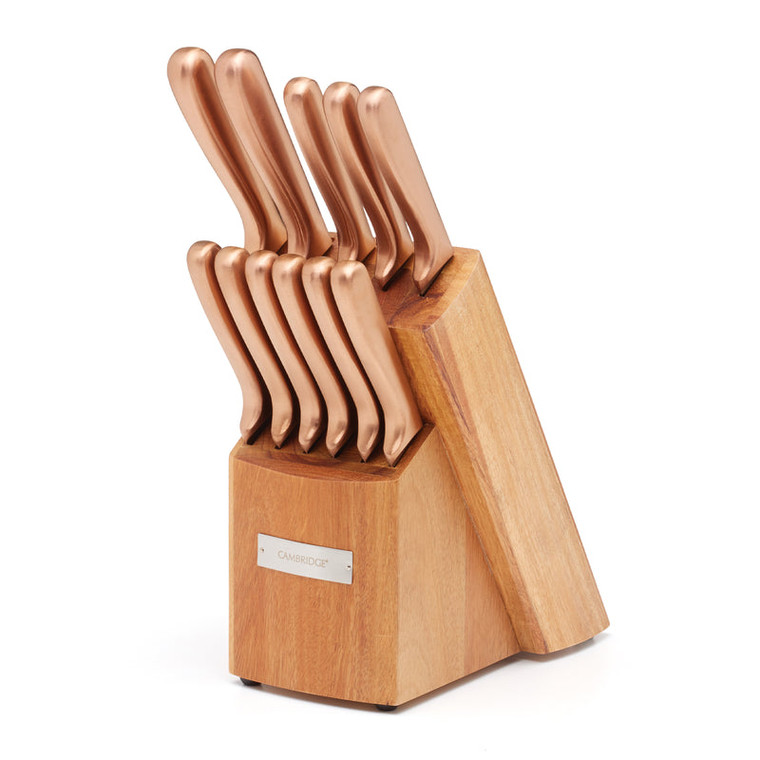 Lenox Rame Smooth Copper Cutlery 12/Block 92688KBCC18DS