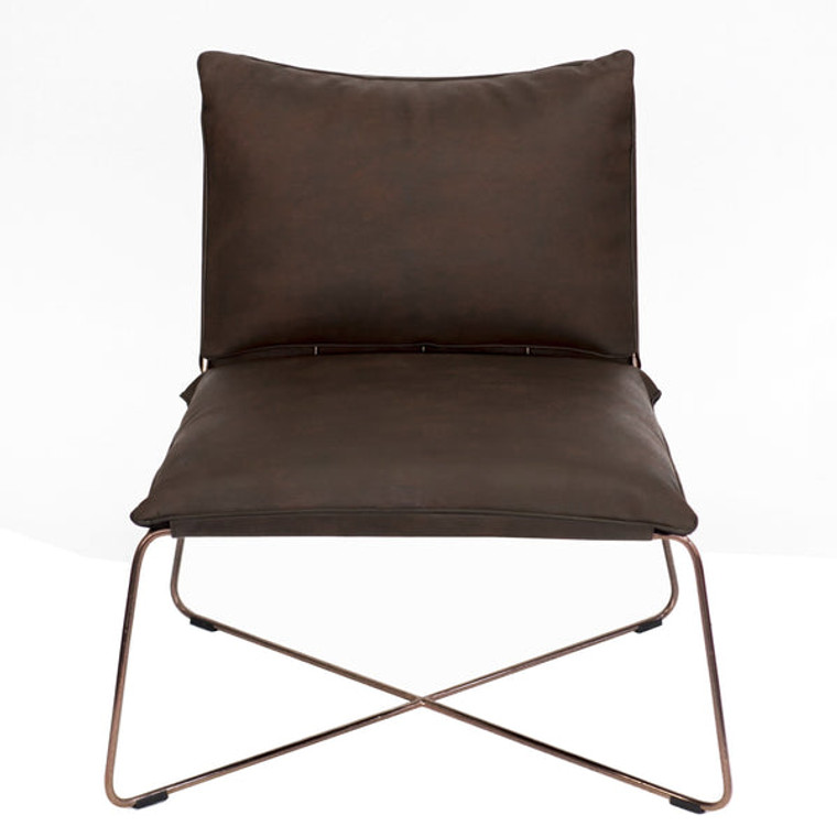 MOD01-LEA Moderne Lounge Chair - Dark Brown Leather