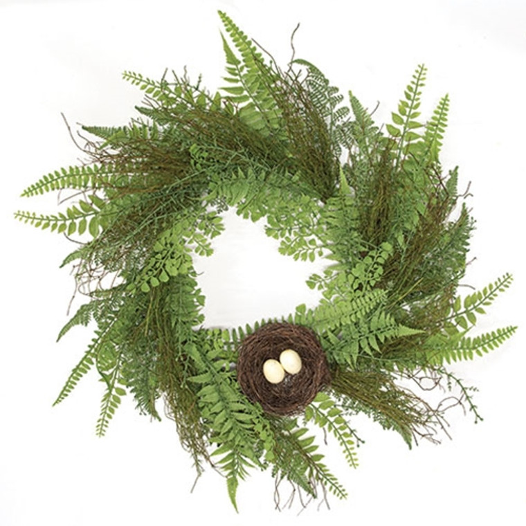 Mossy Fern & Birdnest Wreath FSR48730 By CWI Gifts
