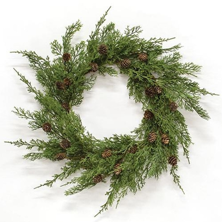 Western Cedar & Pinecone Wreath 24" FSR49500 By CWI Gifts
