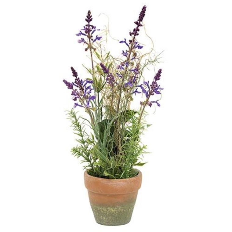 Potted Artifical Lavender 17" G2574900 By CWI Gifts