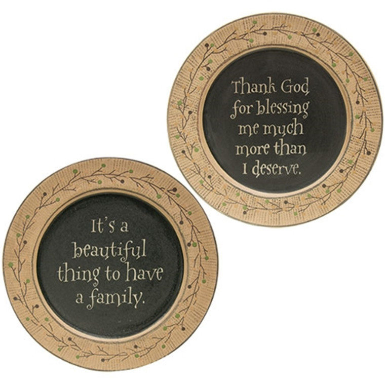 Beautiful Berry & Vine Plate - 2 Assorted (Pack Of 2) G32374 By CWI Gifts