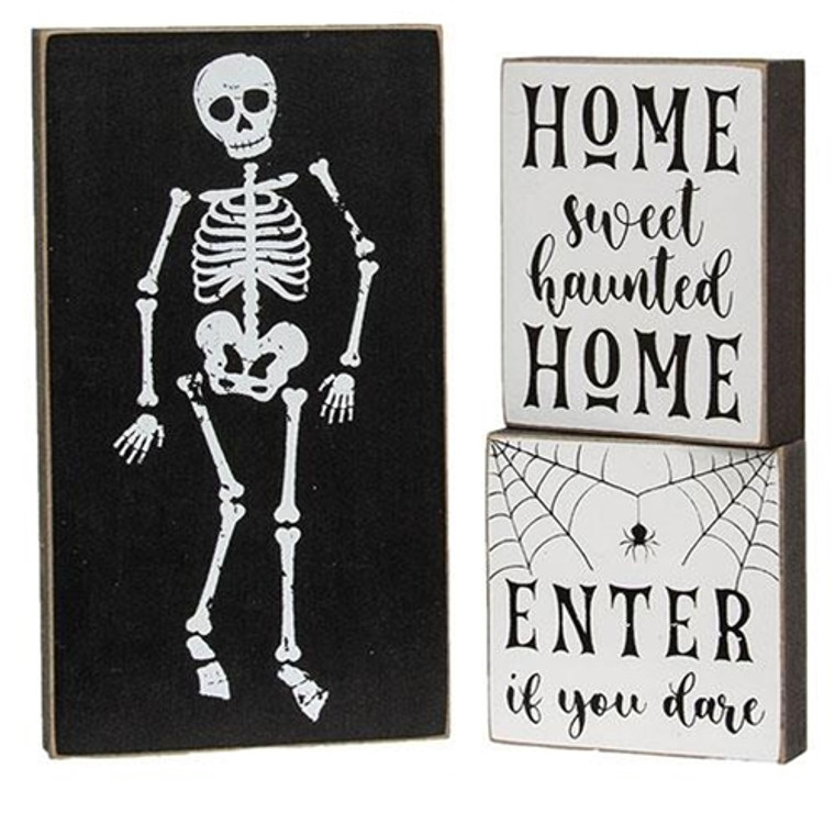 Set Of 3 Enter If You Dare Blocks G37173 By CWI Gifts