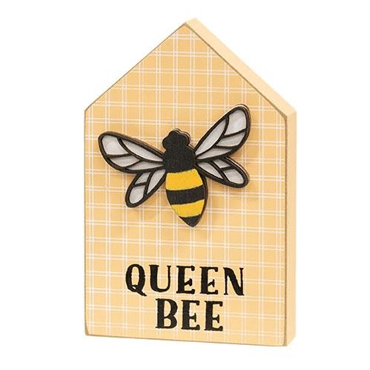 Queen Bee Plaid Block Sitter G37619 By CWI Gifts