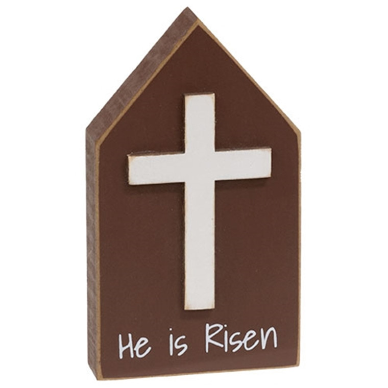 He Is Risen Wooden Block Sitter G37635 By CWI Gifts