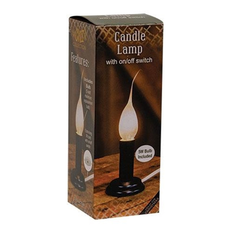 3" Electric Country Candle Lamp Black G620183BBK By CWI Gifts