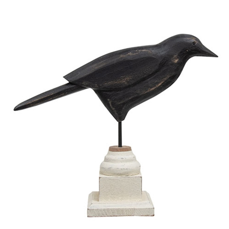 Wooden Crow Pedestal Large G91156 By CWI Gifts