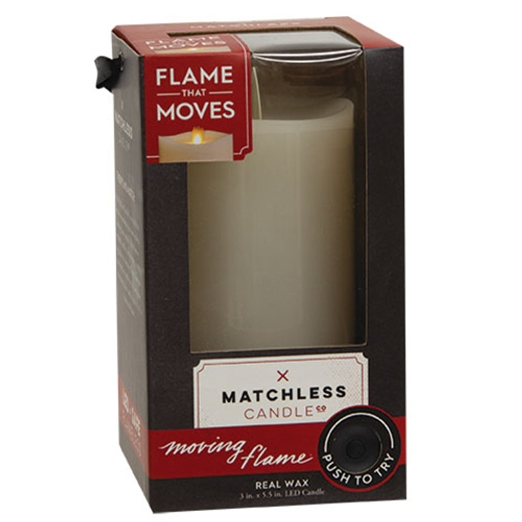 Matchless Moving Flame Candle 3X5.5 G993221 By CWI Gifts