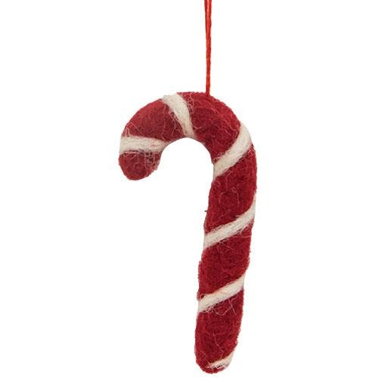 Felted Candy Cane Ornament GADC5168 By CWI Gifts