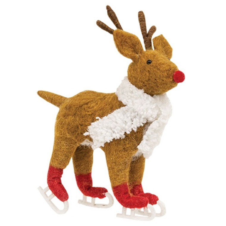 Skating Reindeer Felted Ornament GHBY5127 By CWI Gifts