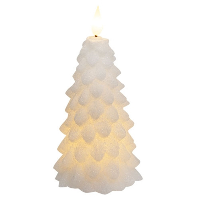 Small White Led Christmas Tree Candle - 6.25 In Tall GLXS39410T By CWI Gifts