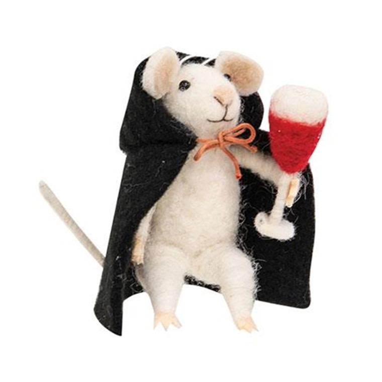 Felted Halloween Vampire Mouse Ornament GQHT5061 By CWI Gifts