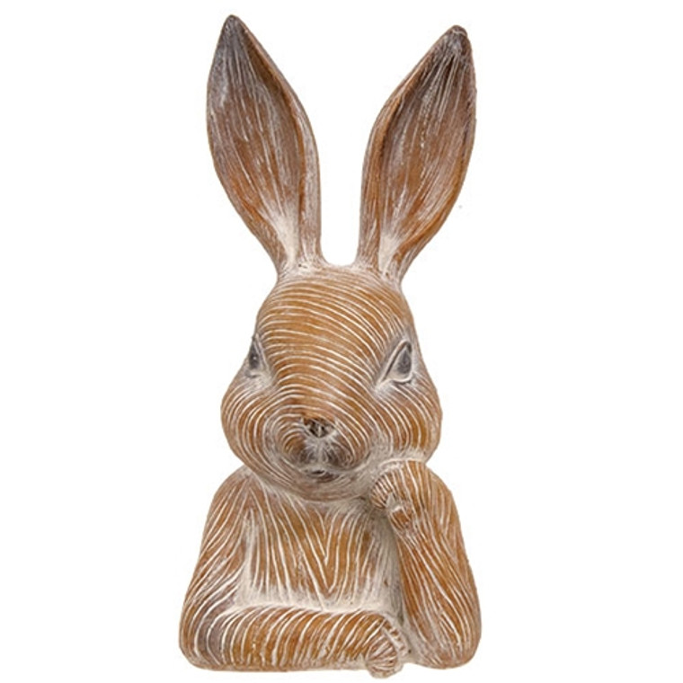 Engraved Terra Cotta Look Thinking Bunny Bust GRAF41622 By CWI Gifts