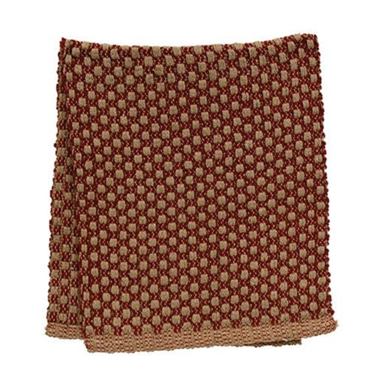 Red & Tan Cottage Weave Short Runner GRQ27RTSR By CWI Gifts