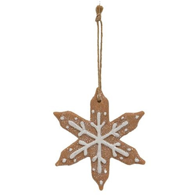 Resin Pointed Gingerbread Snowflake Ornament GRXF39168 By CWI Gifts