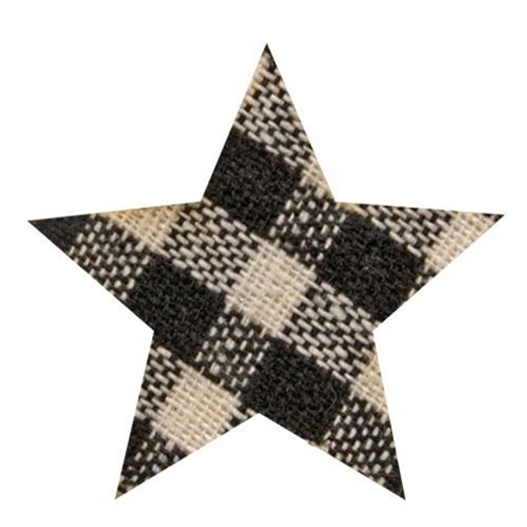 Set Of 10 Black/White Plaid Star Bowl Filler GSHN3016 By CWI Gifts