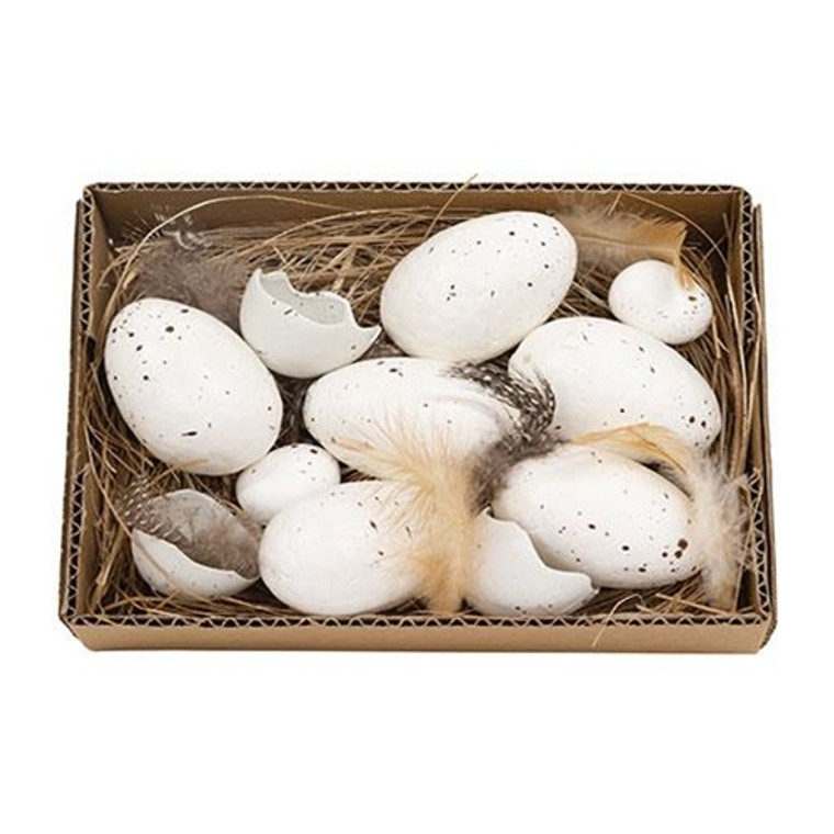 White Speckled Eggs In Box GSHNE4003 By CWI Gifts