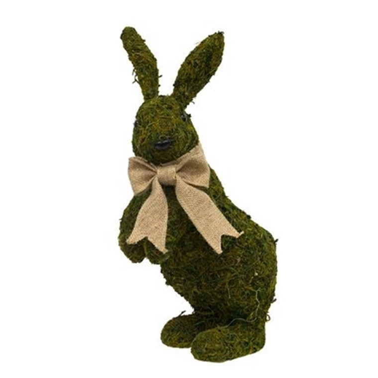 Mossy Bunny With Jute Ribbon Topiary GSHNE4005 By CWI Gifts