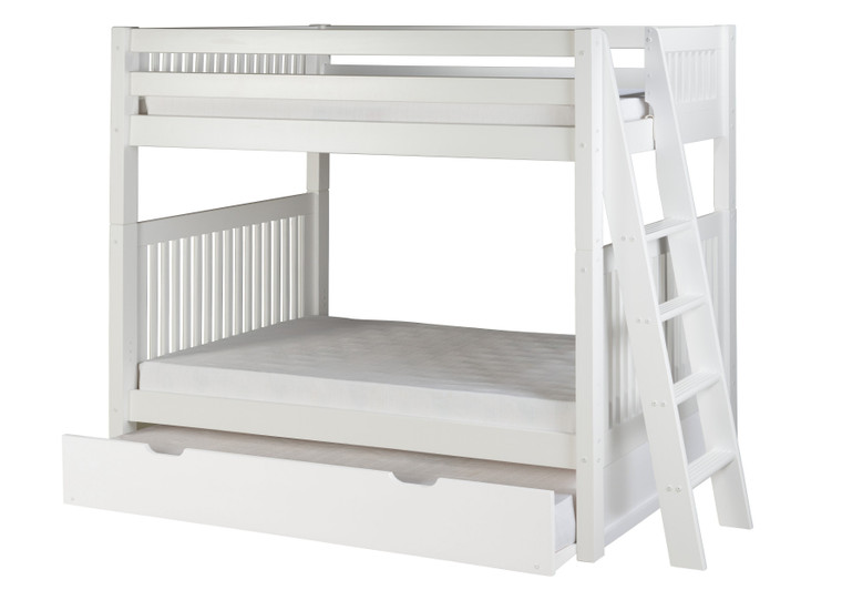 Camaflexi Bunk Bed w/Trundle-Mission Hb-Lateral Angle Ladder-Natural C911L_TR