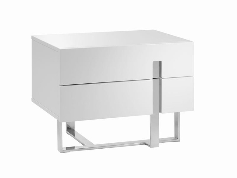 Collins High Gloss White Lacquer Nightstand / End Table CB-1302-N