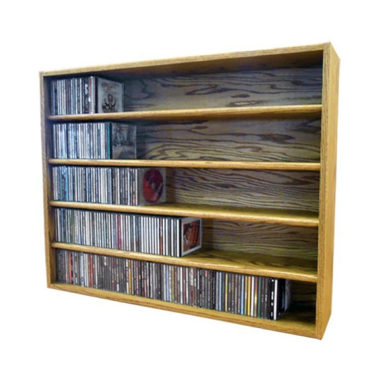 503-3 Wood Shed Solid Oak Desktop Or Shelf CD Cabinet