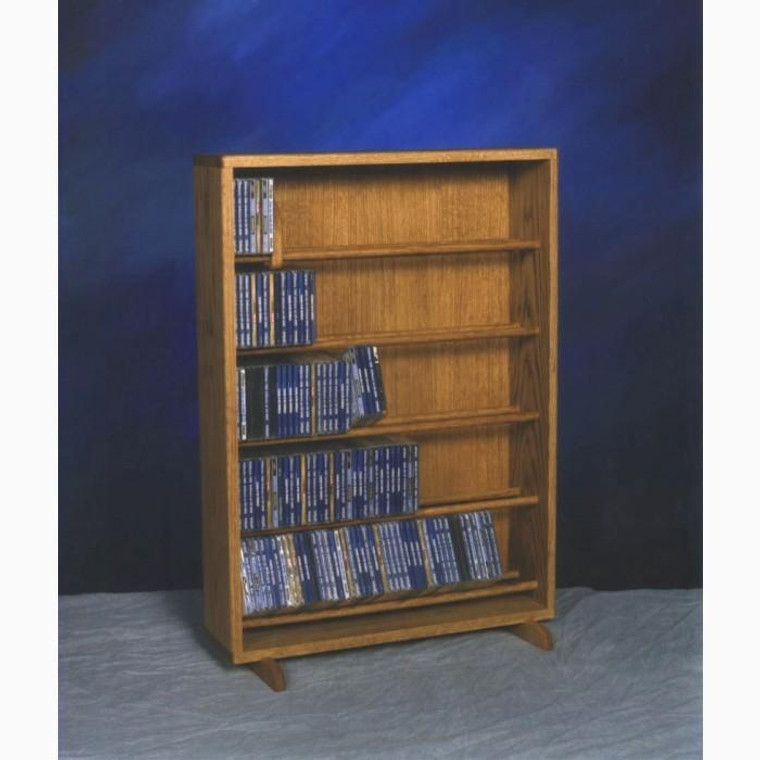 506-24 Wood Shed Solid Oak Dowel Cabinet For CD's