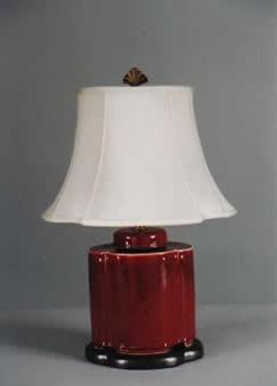 7045 Clayton Oxblood Cloverleaf Jar Lamp