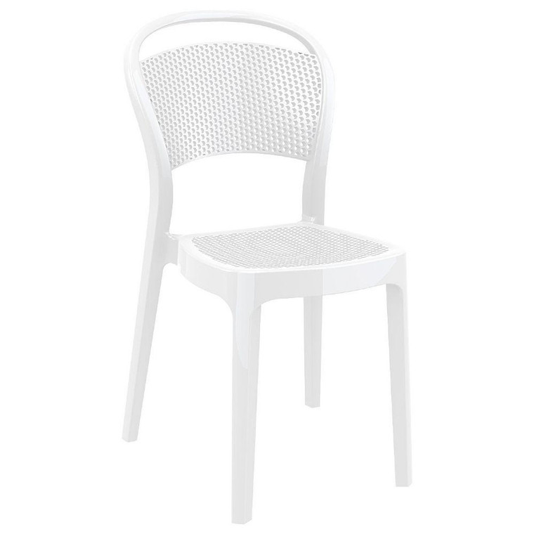 Bee Polycarbonate Dining Chair Glossy White (Set Of 2) ISP021-GWHI