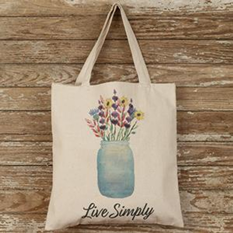 14.5X15" Live Simply Canvas Tote Bag (Pack Of 8) 98528