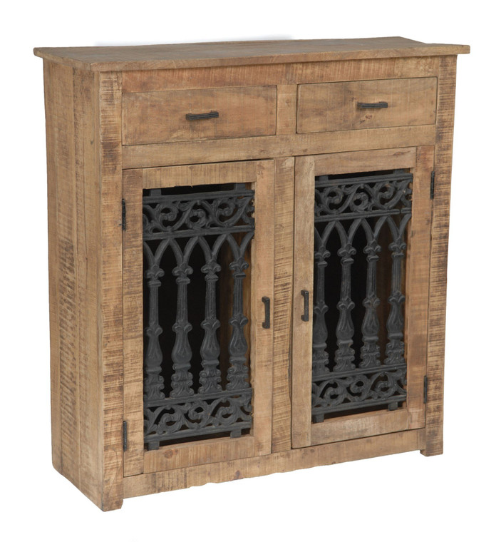 Crestview Bengal Manor Mango Wood And Solid Metal Cabinet CVFNR310