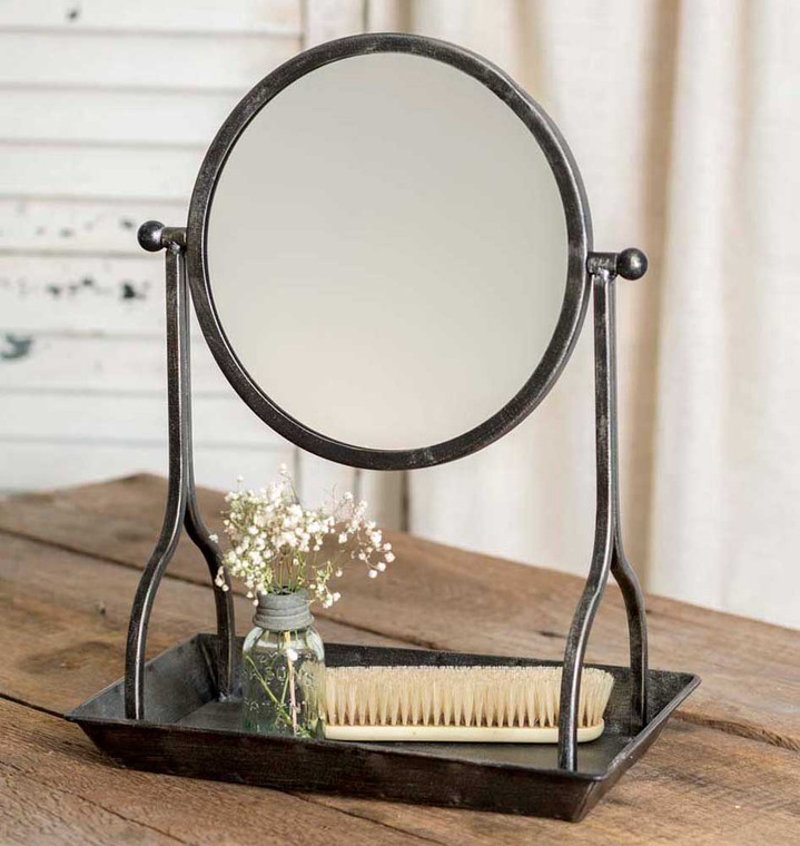 CTW Home Vanity Tray With Round Mirror 530147