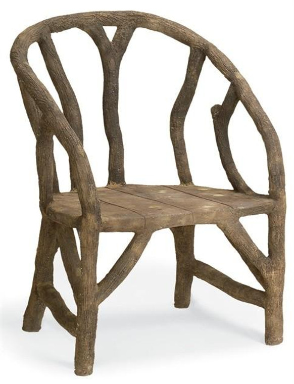 Currey and Company Rectangular Wood Arbor Chair 2701