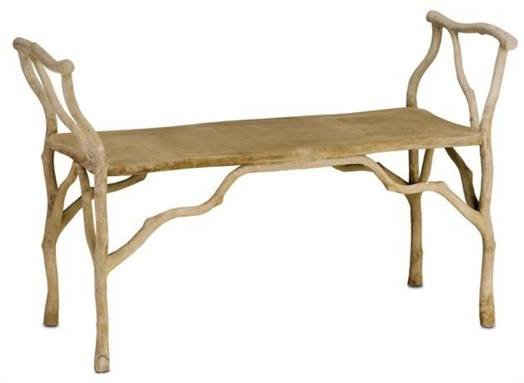 Currey and Company Rectangular Beige Beaujon Bench 2787