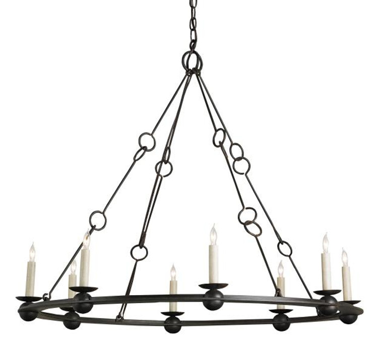 Currey and Company Iron Circular Rooney Chandelier 9366