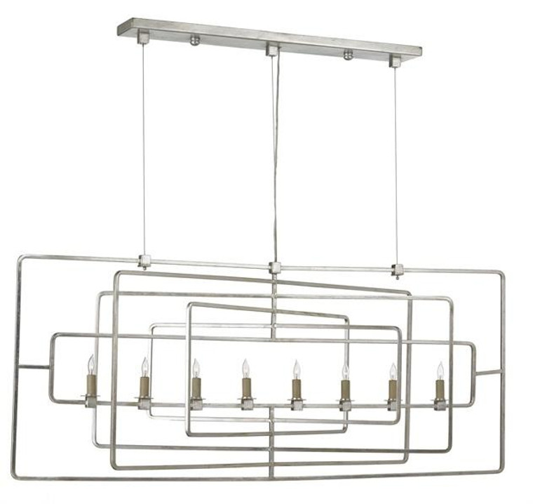 Currey and Company Rectangular Silver Metro Chandelier 9836