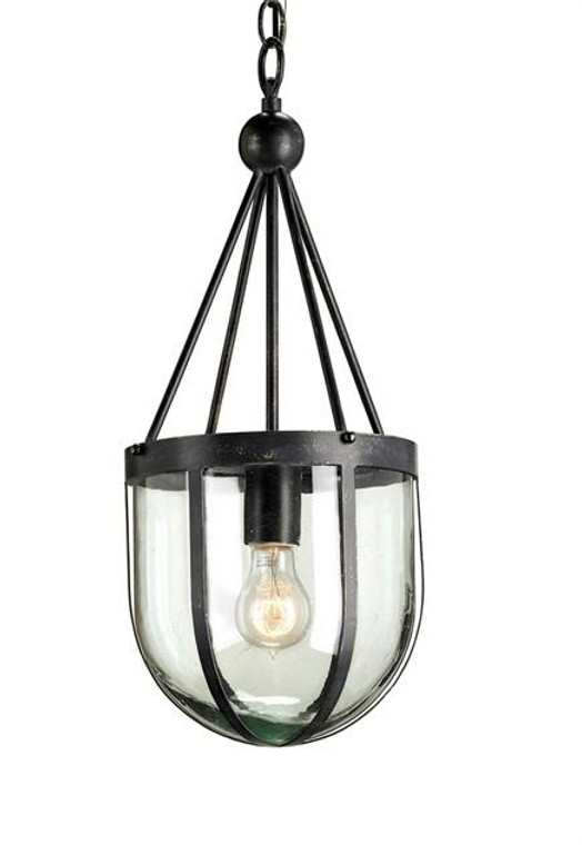 Currey and Company Black Clifton Glass Pendant 9910