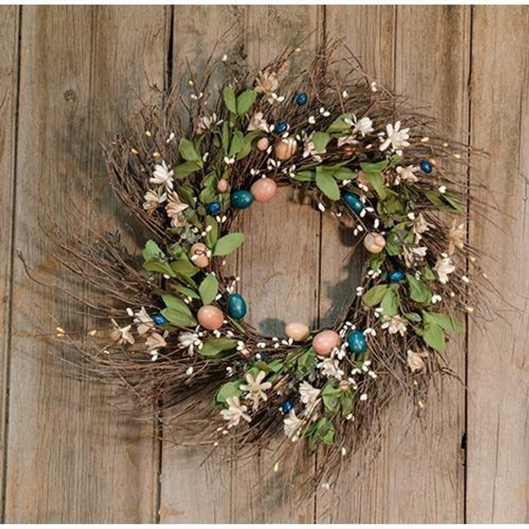 Country Easter Wreath 20" FISB65010 By CWI Gifts