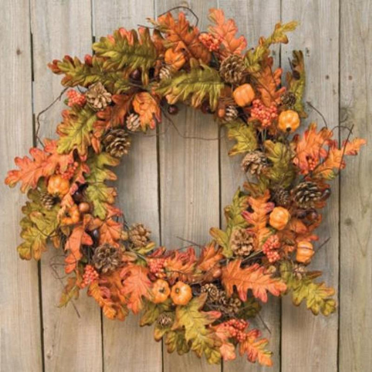 +Harvest Leaves Wreath - 20" FT10720 By CWI Gifts