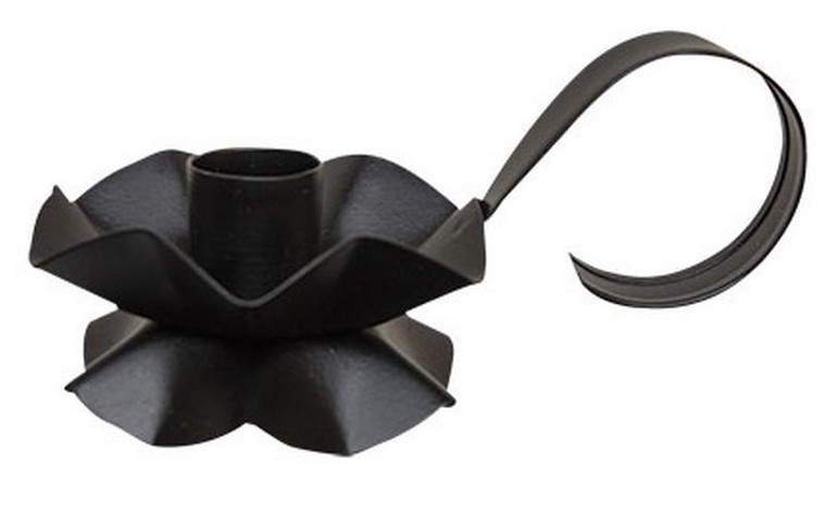 Black Flower Taper Holder G11444B By CWI Gifts