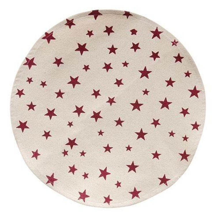 Round Mat W/Red Stars G12145 By CWI Gifts