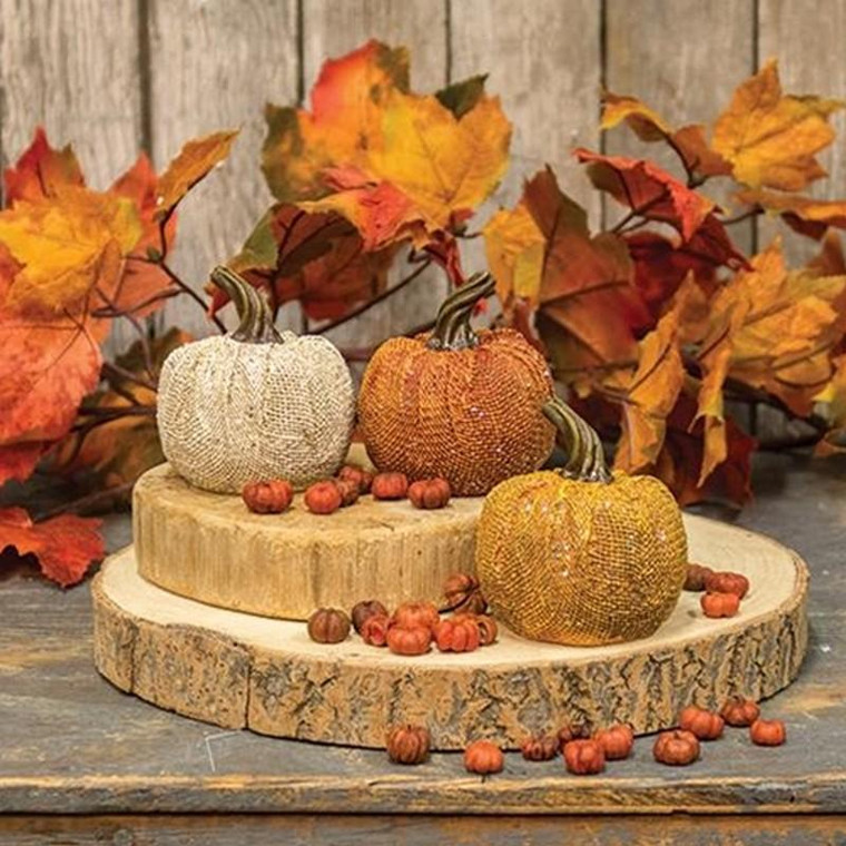 Resin Harvest Pumpkin Assorted (Pack Of 3) G2420680 By CWI Gifts