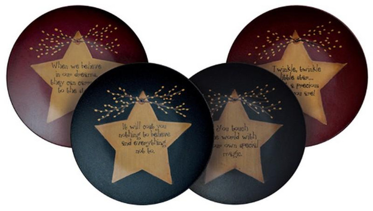 *Believe Star Plate 4 Asstd. (Pack Of 4) G31496 By CWI Gifts