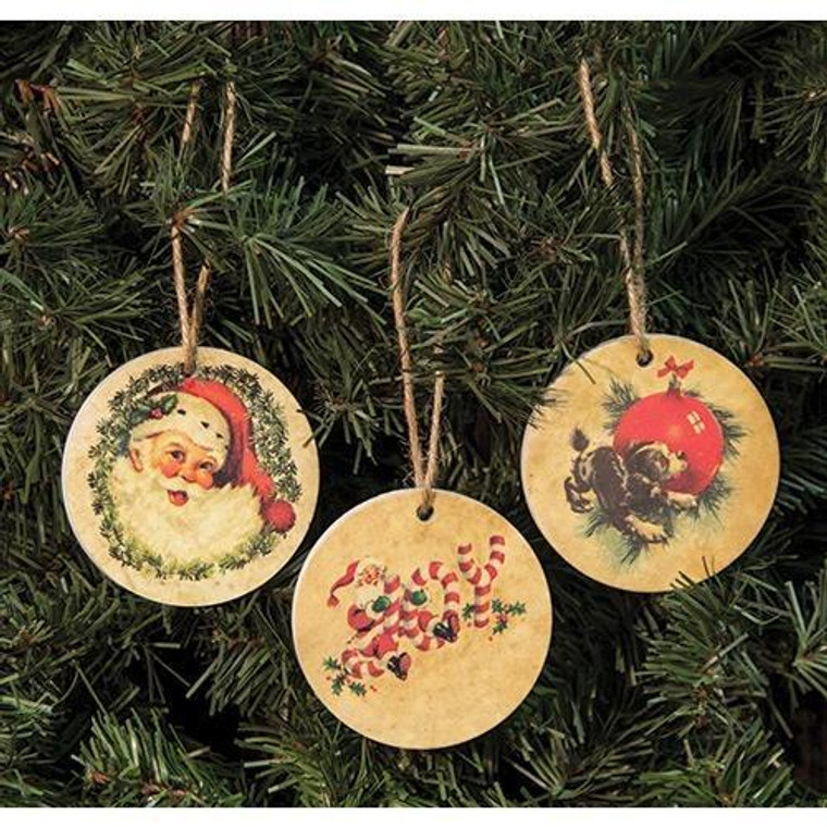 Vintage Christmas Tag 3 Asstd. (Pack Of 3) G33241 By CWI Gifts