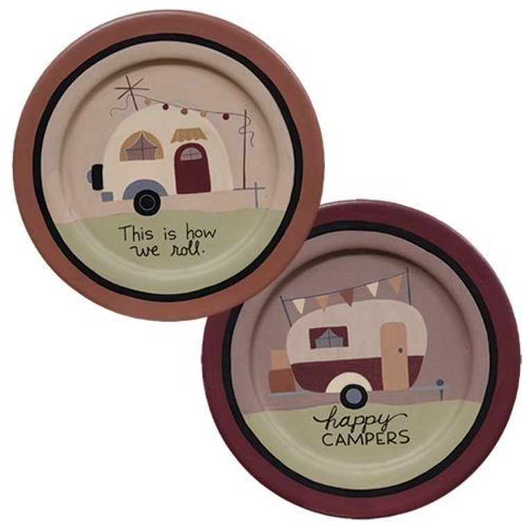 *Happy Campers Plate 2 Asstd. (Pack Of 2) G33418 By CWI Gifts
