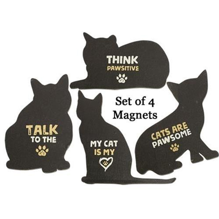 4/Set Cat Magnets G34031 By CWI Gifts